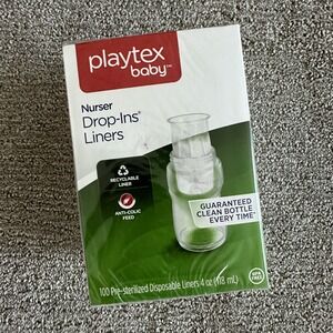 NEW Playtex‎ Baby Nurser Drop-Ins 4 Oz Pre-Sterilized Liners 100 Ct  Sealed Box